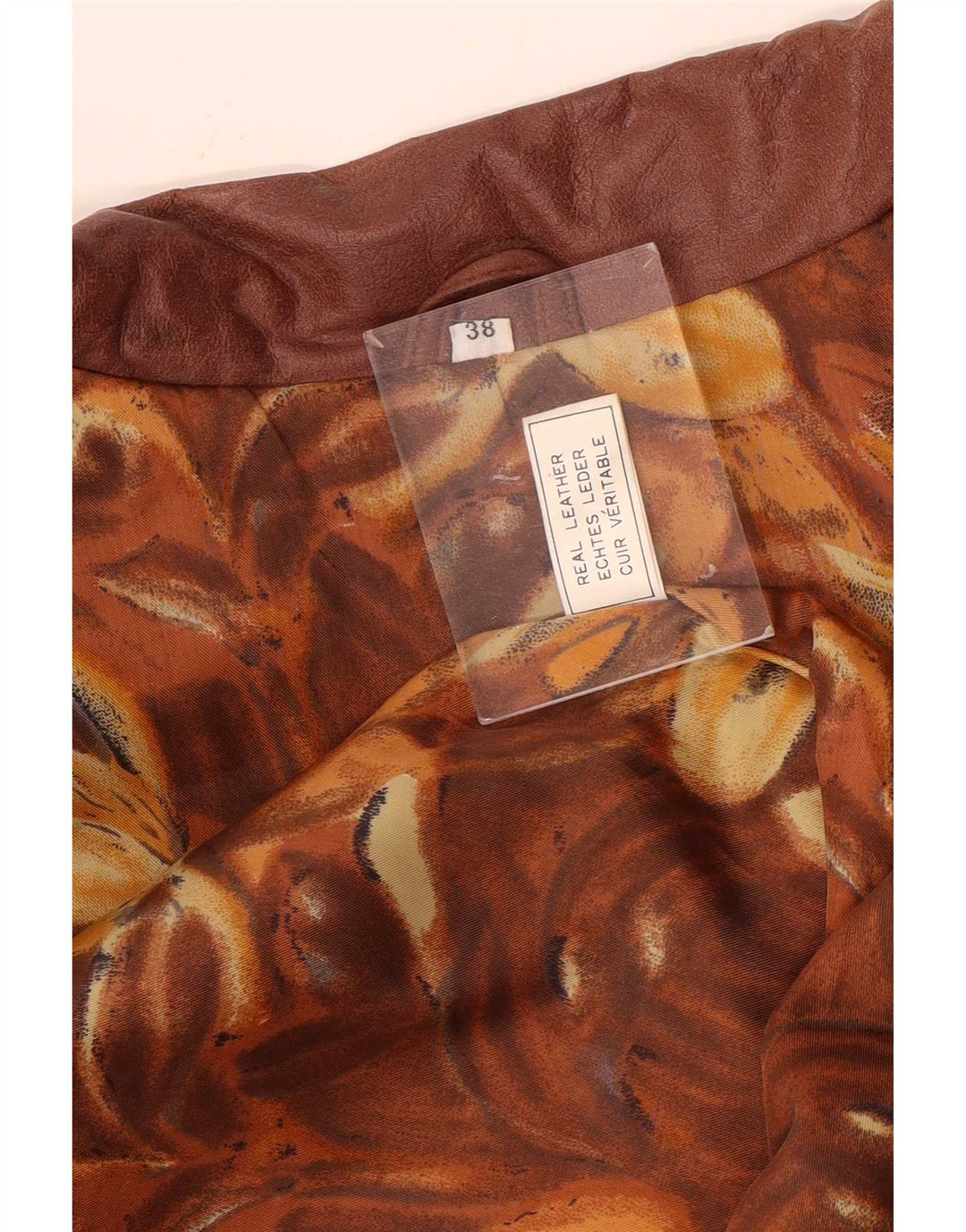 manteau en cuir surdimensionné femme vintage EU 38 Cuir brun moyen