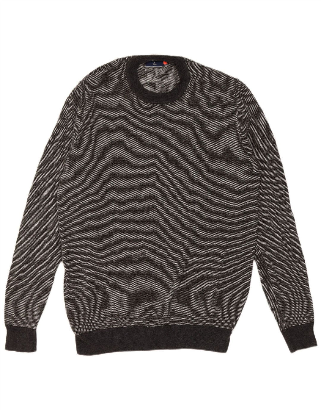 Superdry Pull ras du cou pour homme en coton moucheté grand gris