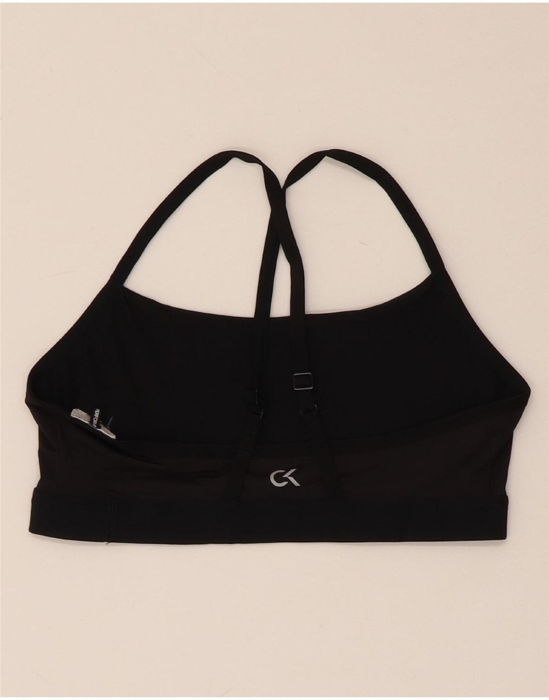 CALVIN KLEIN Haut de soutien-gorge de sport graphique pour femme UK 8 Small Noir