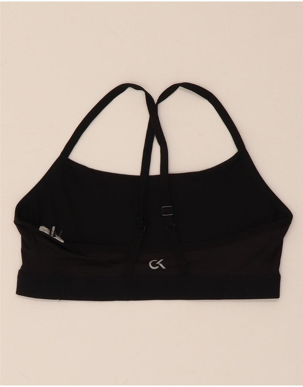 CALVIN KLEIN Haut de soutien-gorge de sport graphique pour femme UK 8 Small Noir