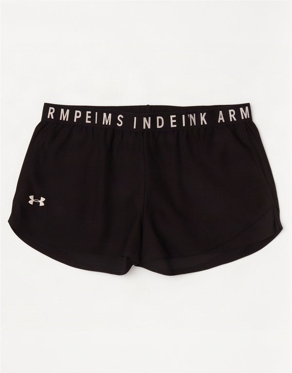 Under Armour Short de sport Heat Gear Graphic pour femme UK 16 Large Noir