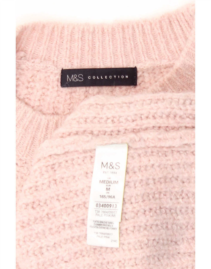 Marks & Spencer Pull surdimensionné à col rond pour femme UK 14 Rose moyen