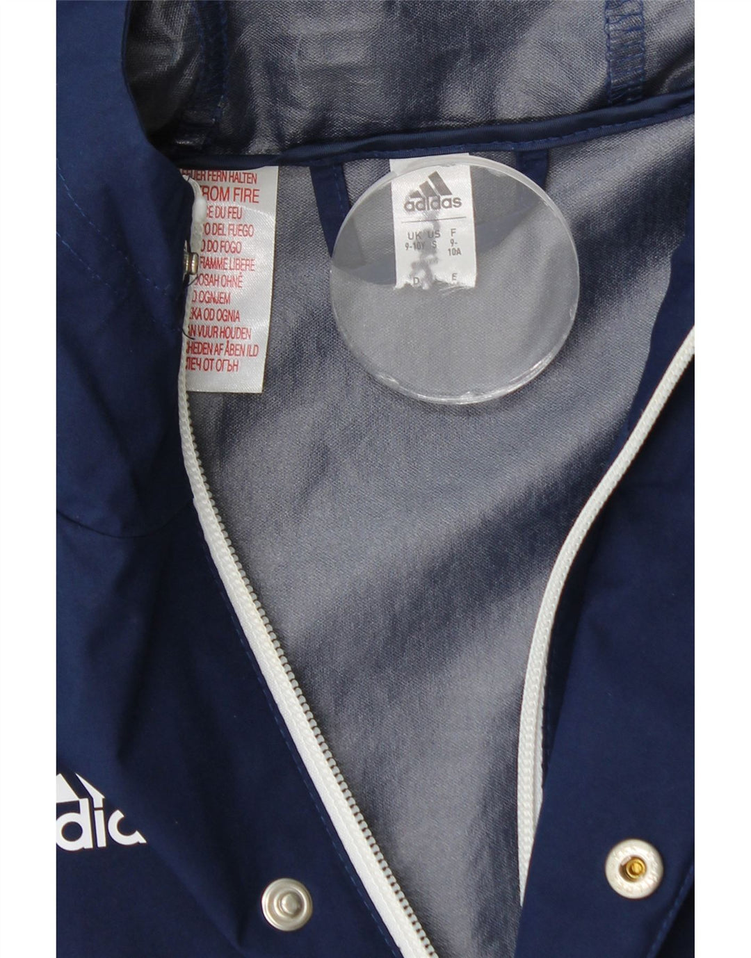 Veste de pluie à capuche Adidas garçon 9-10 ans bleu marine polyester