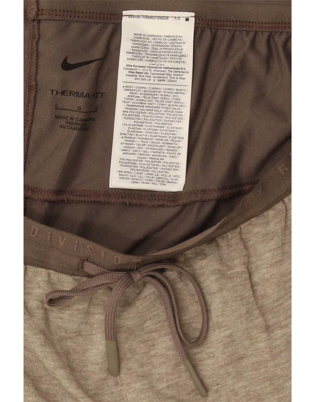 Nike Pantalon de survêtement Therma-Fit pour homme en polyester moucheté Gris Taille L
