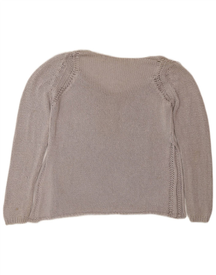 Zara Pull col V pour femme UK 14 Gris moyen