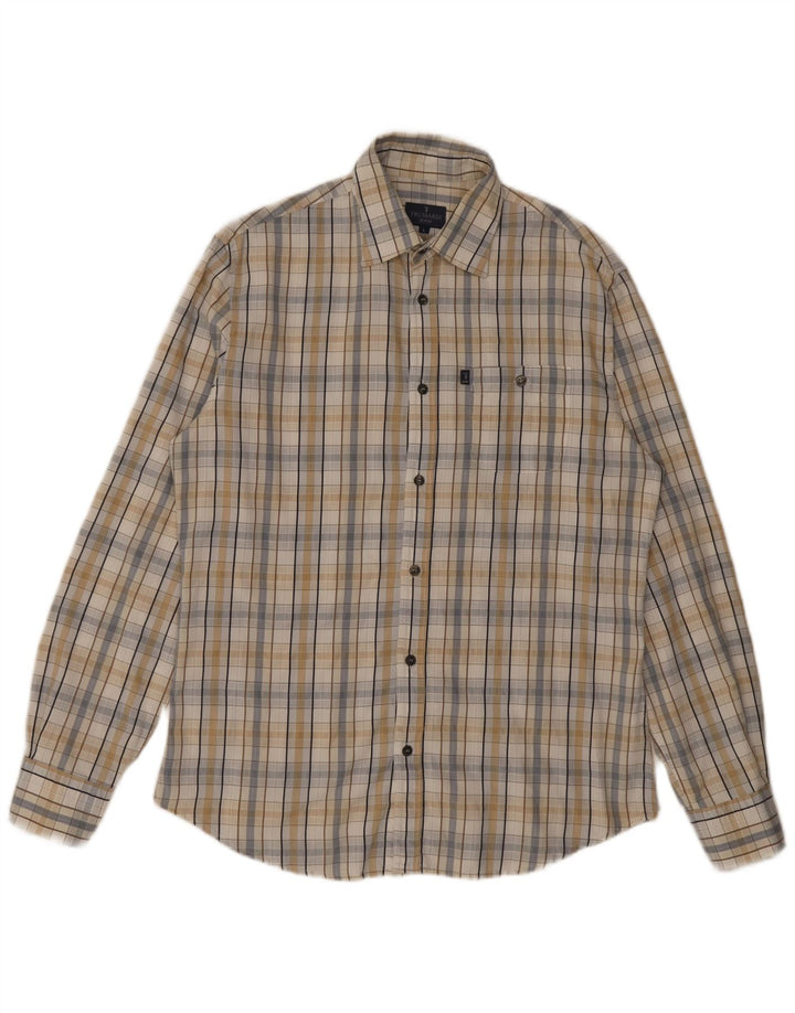 Trussardi Jeans Chemise Homme Grand Carreau Beige