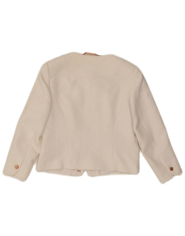 Ted Baker Veste blazer courte pour femme Taille 3 Polyester blanc moyen