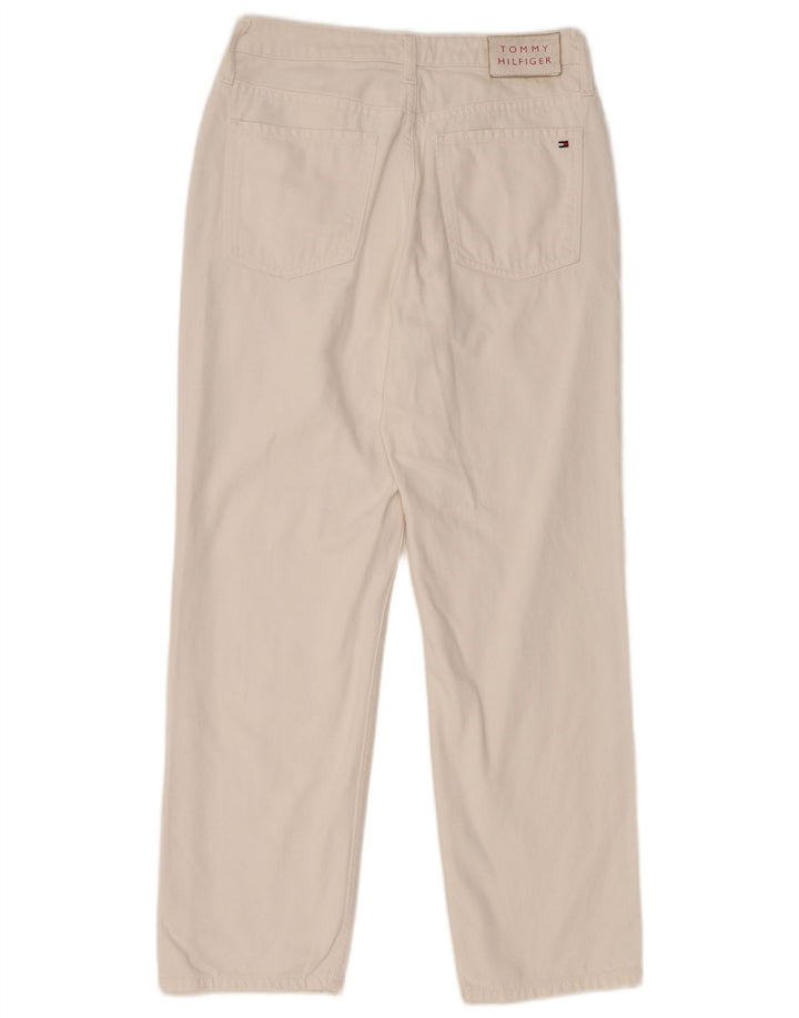 TOMMY HILFIGER Jean droit vieilli femme W29 L28 coton blanc