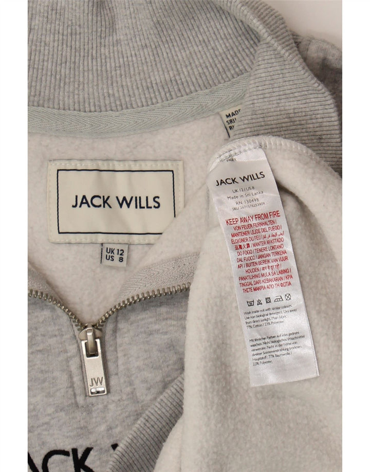Jack Wills Sweat-shirt graphique surdimensionné pour femme UK 12 Gris moyen