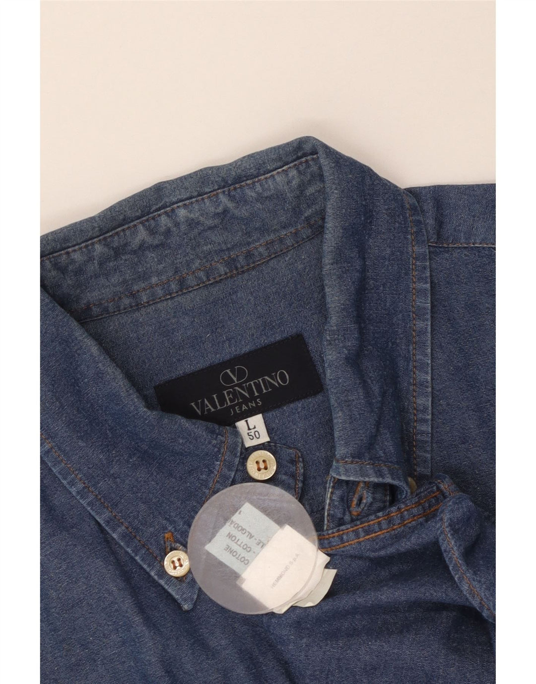 Chemise Homme Valentino Large Bleu Coton