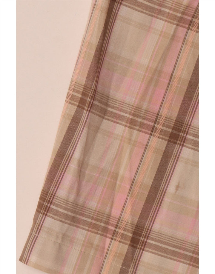 Izod Short Chino Femme US 8 Medium W32 Rose à Carreaux Polyester
