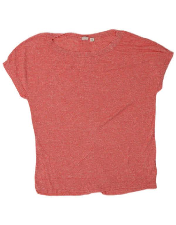 Gap Womens Tall T-shirt graphique surdimensionné UK 10 Petit rose moucheté