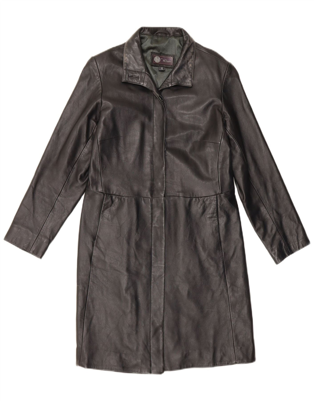 Helium Manteau en cuir pour femme UK 10 Petit Noir