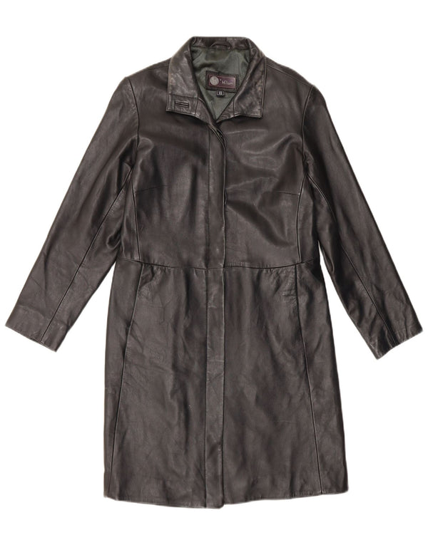 Helium Manteau en cuir pour femme UK 10 Petit Noir
