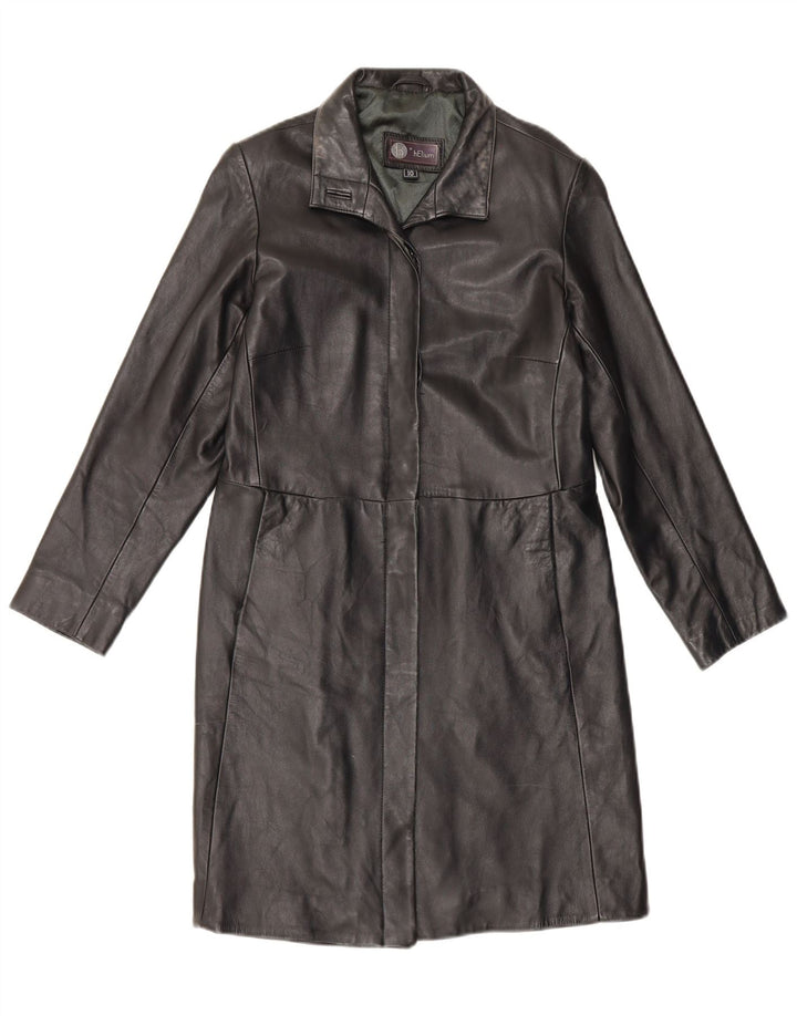 Helium Manteau en cuir pour femme UK 10 Petit Noir