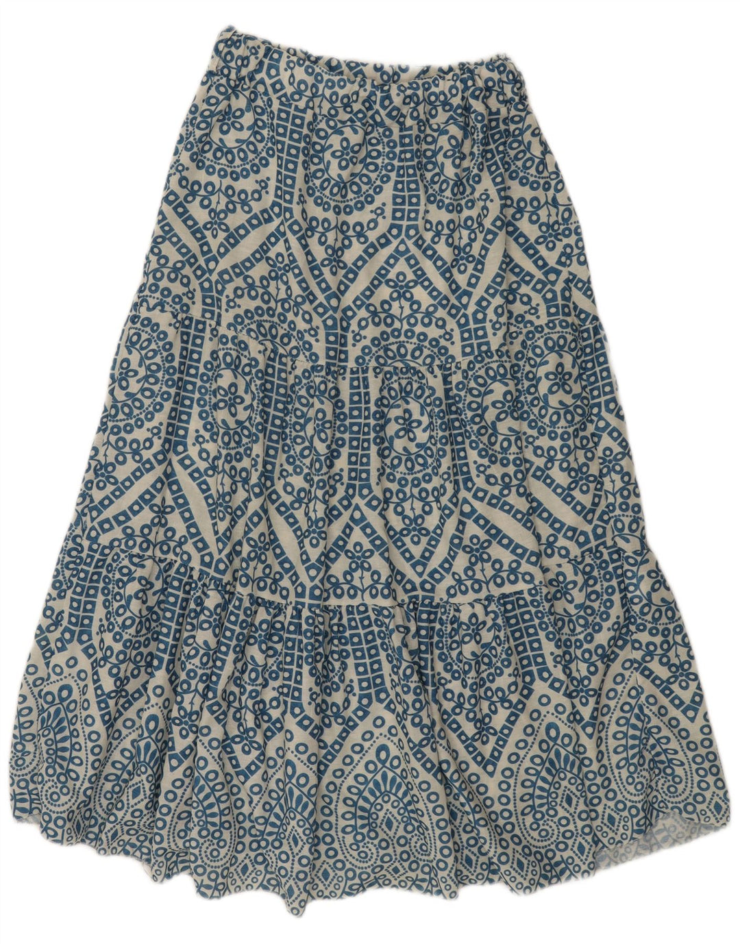 vintage Femme Maxi Jupe W28 Bleu Moyen Paisley Viscose