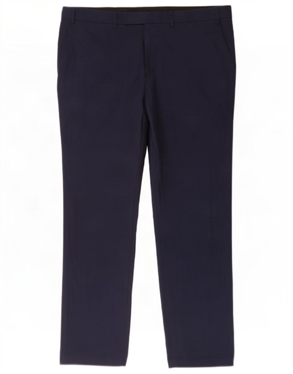 Marks & Spencer Mens Slim Suit Trousers W38 L31 Navy Blue