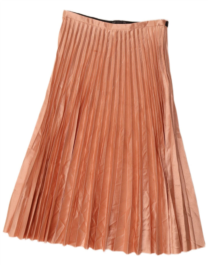 Zara Femme Jupe Plissée Moyen W28 Rose
