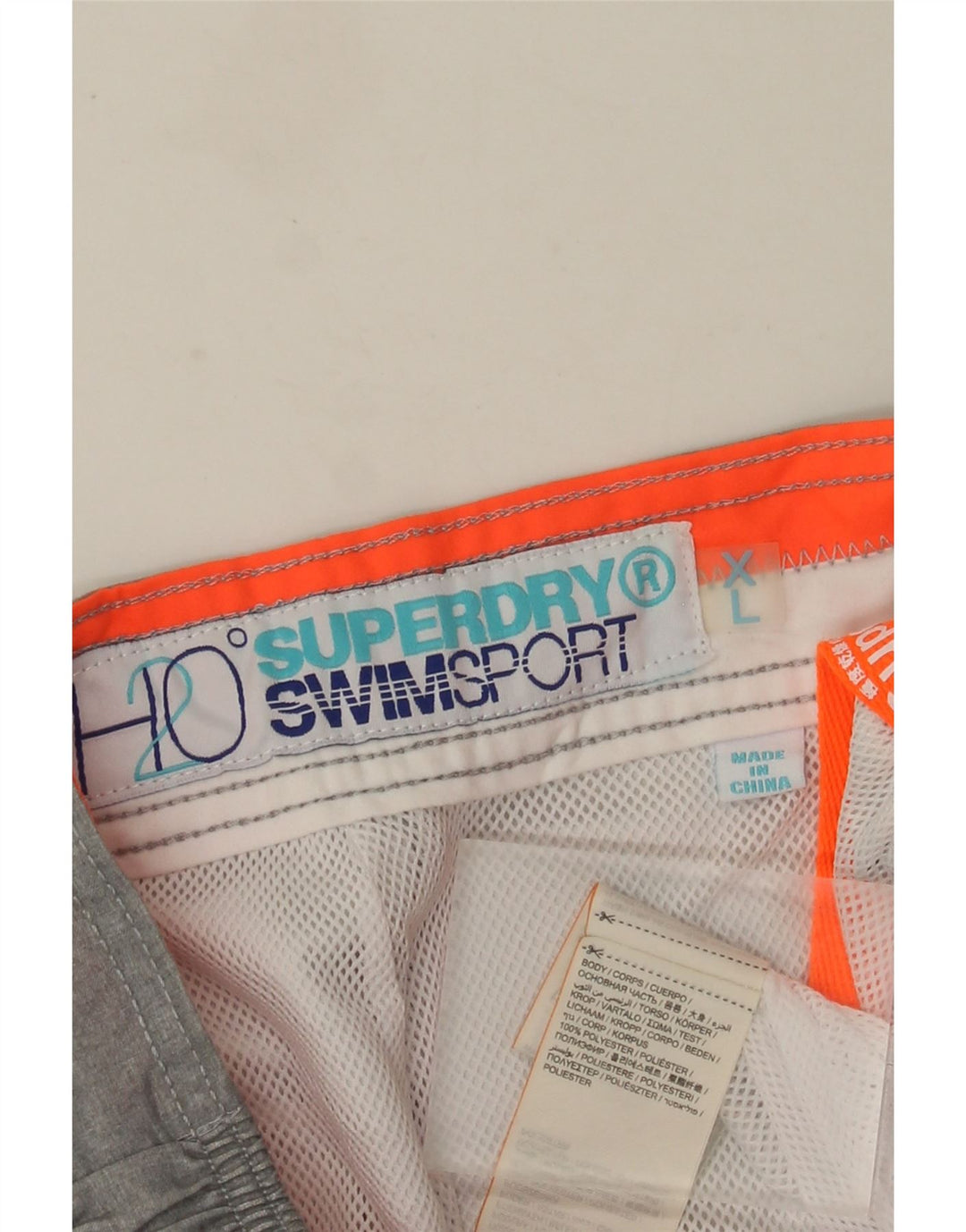 Superdry Short de Sport Graphic Homme XL Gris Polyester