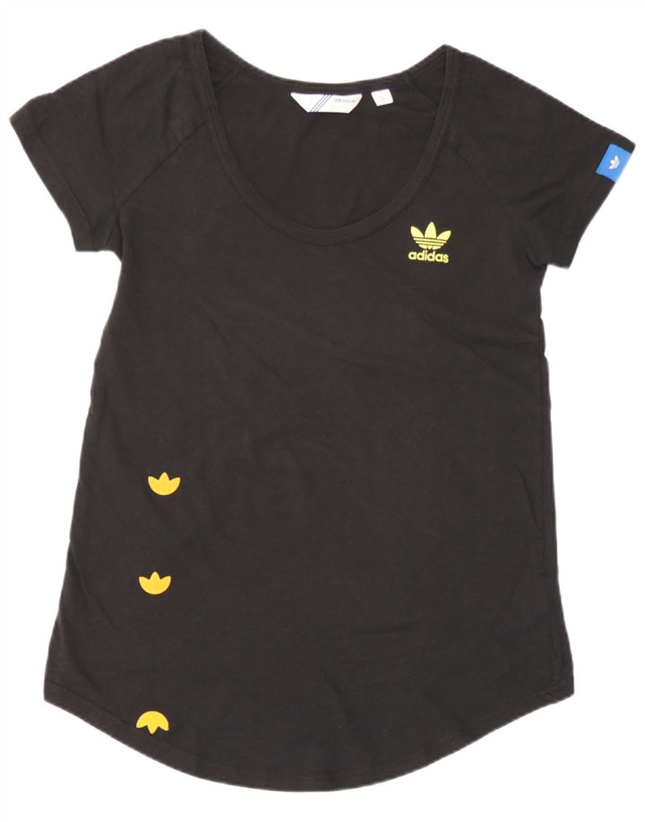 Adidas T-shirt graphique pour femme EU 38 en coton noir moyen