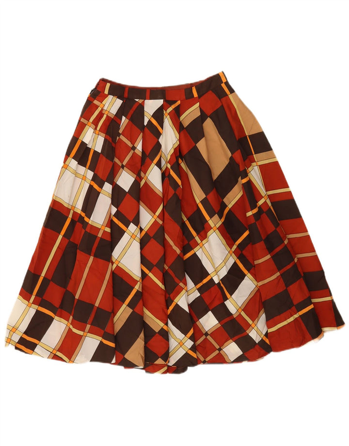 jupe évasée femme vintage W24 XS Carreaux multicolores