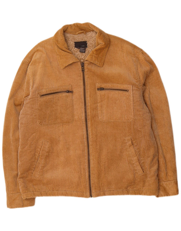 Zara Veste en velours côtelé Sherpa pour homme UK 44 2XL Coton beige