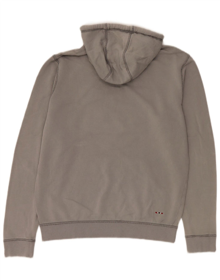 Napapijri Pull à capuche graphique homme gris moyen coton