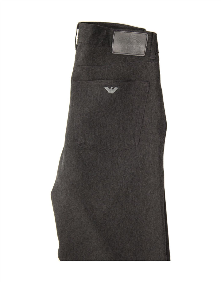 ARMANI Womens Straight Casual Trousers W32 L28 Grey Polyester Vintage Armani and Second-Hand Armani from Messina Hembry 