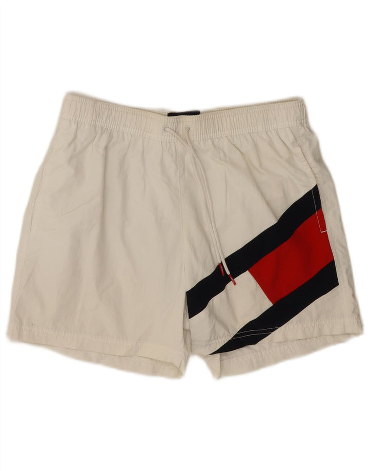 TOMMY HILFIGER Short de Bain Graphique Homme Blanc Colorblock Moyen