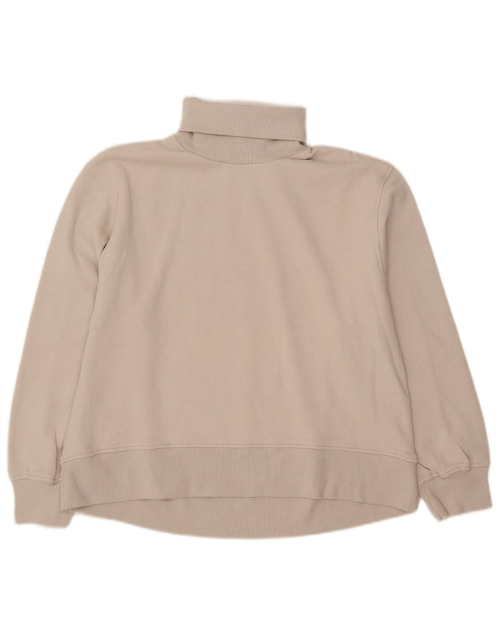 Zara Womens Roll Neck Sweatshirt Jumper UK 14 Moyen Beige Coton
