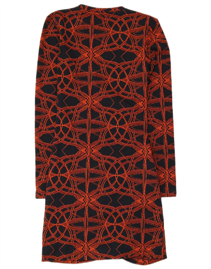 Zara Robe droite à manches longues pour femme Motif abstrait UK 8 Petit Noir