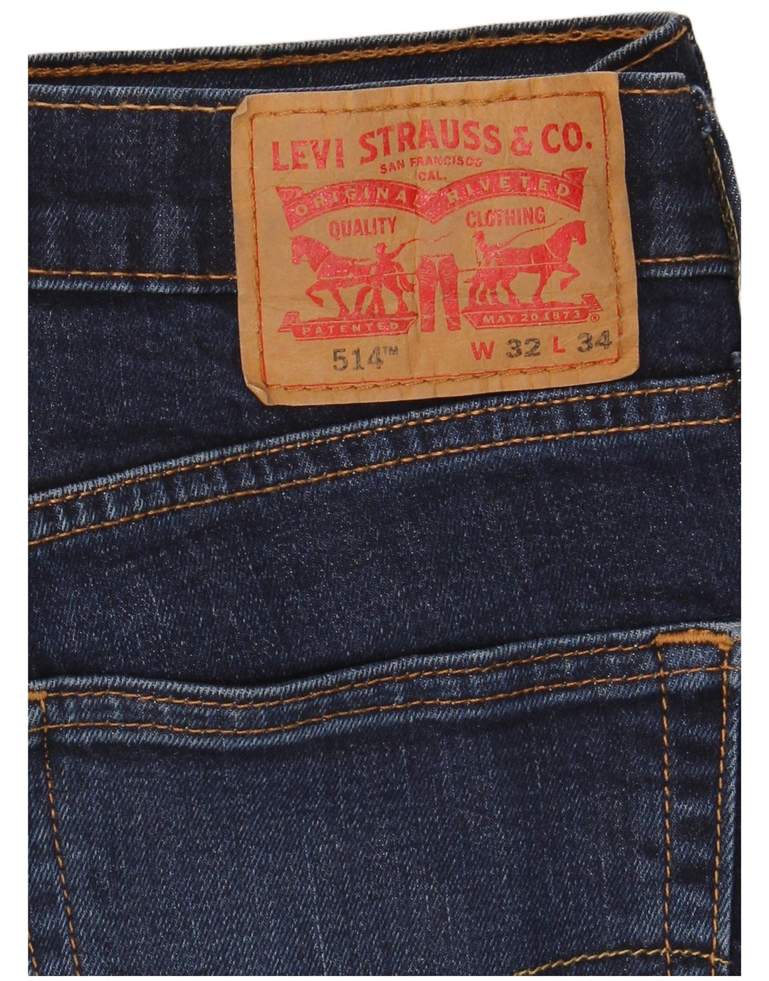 Levi's Jean 514 Straight Homme Bleu Marine W32 L34 Coton