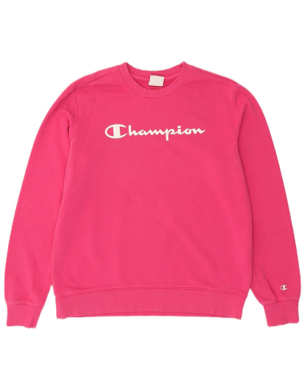 Champion Sweat-shirt graphique pour femme UK 16 Grand coton rose