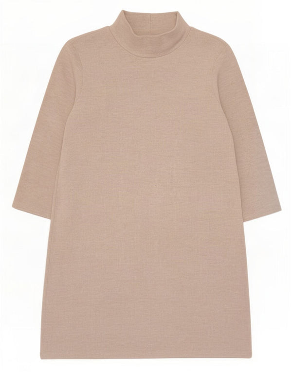 Zara Robe pull à manches 3/4 pour femme UK 12 Polyester beige moyen