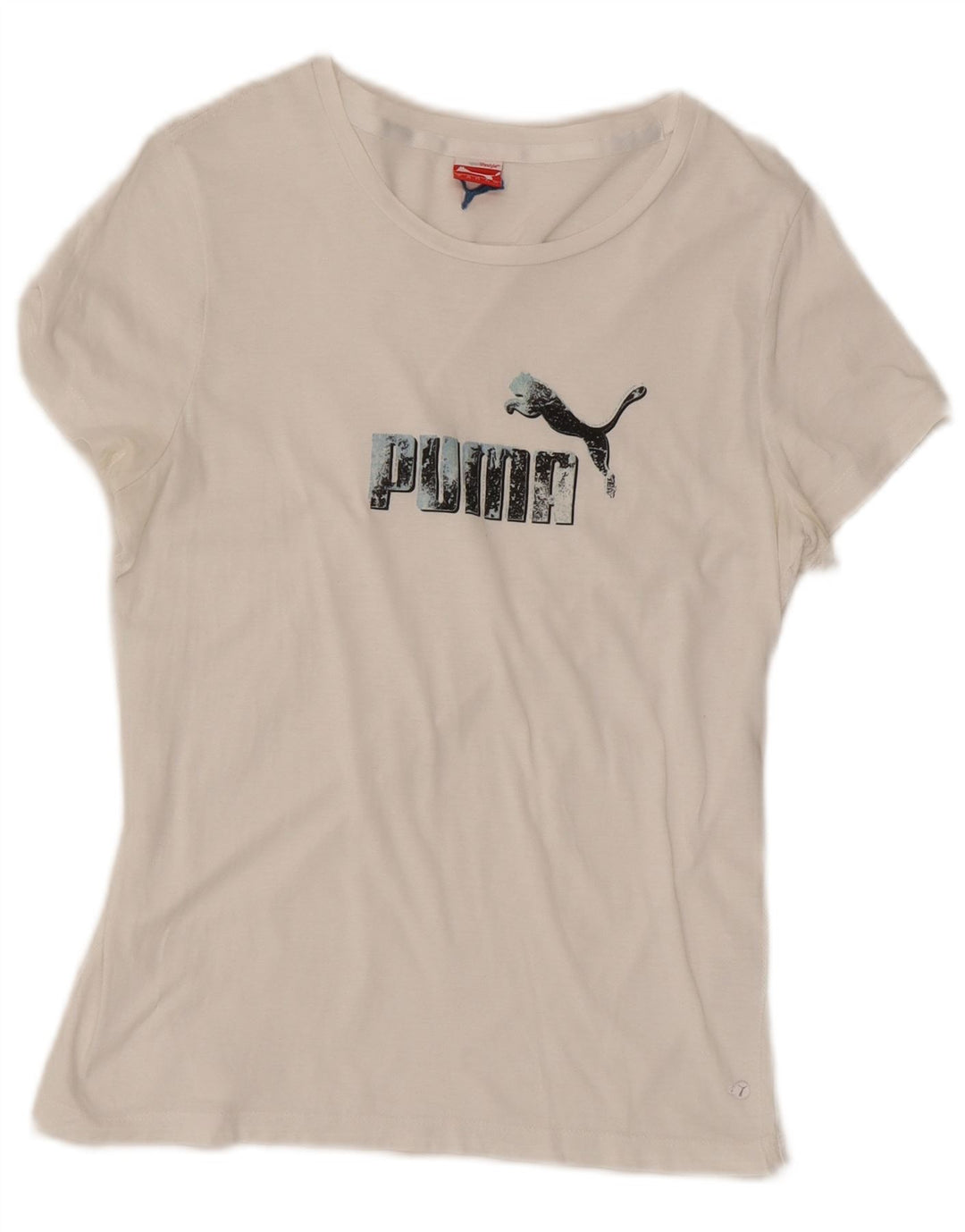 Puma T-shirt graphique pour femme UK 14 Large Blanc