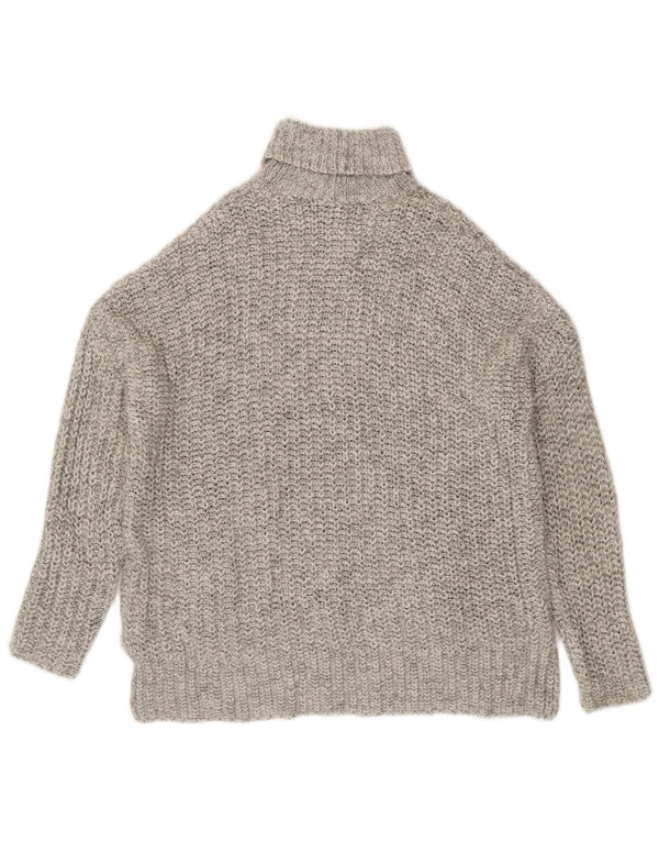 Zara Pull surdimensionné à col roulé pour femme UK 14 Gris moyen moucheté