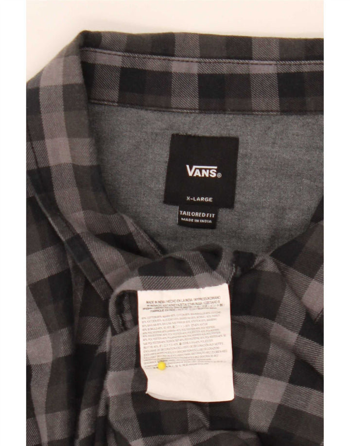 Vans Chemise en flanelle coupe ajustée pour homme XL en coton vichy noir