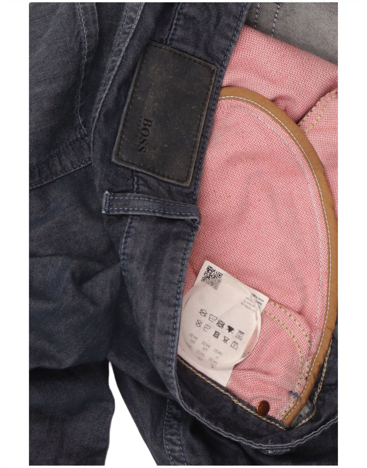 HUGO BOSS Pantalon Chino Droit Homme W34 L32 Bleu Marine Coton