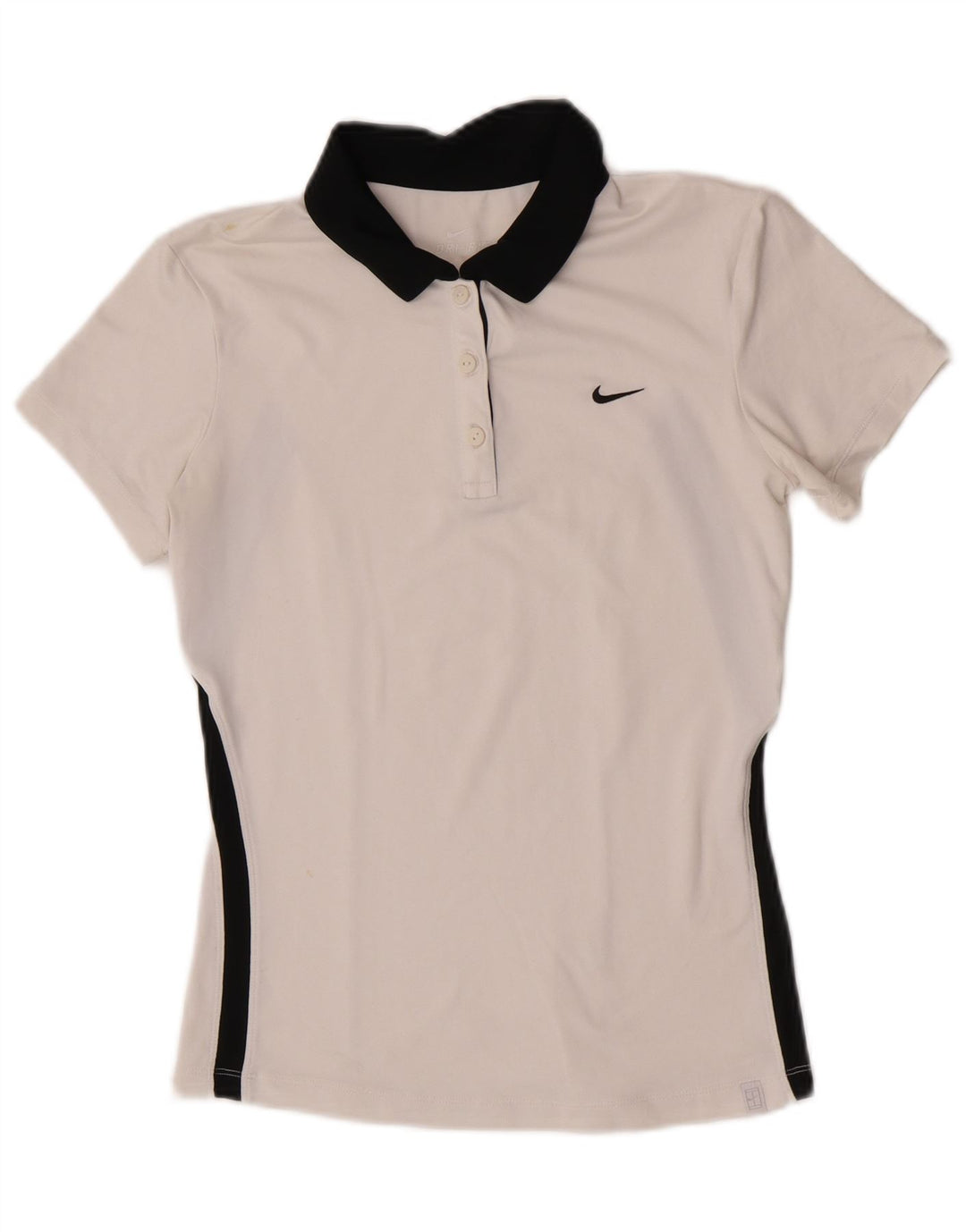 Nike Polo Dri Fit pour femme UK 10 Small Blanc Colorblock