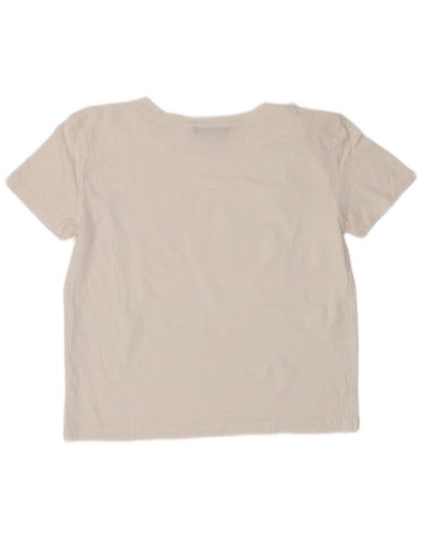 Zara Womens Crop T-Shirt Top UK 10 Petit Blanc