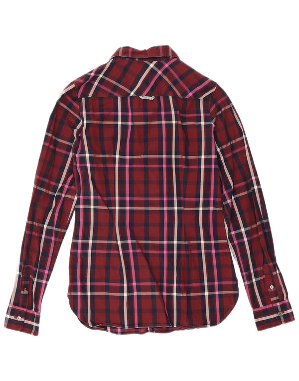 Tommy Hilfiger Chemise ajustée pour femme US 4 Petit coton à carreaux bordeaux