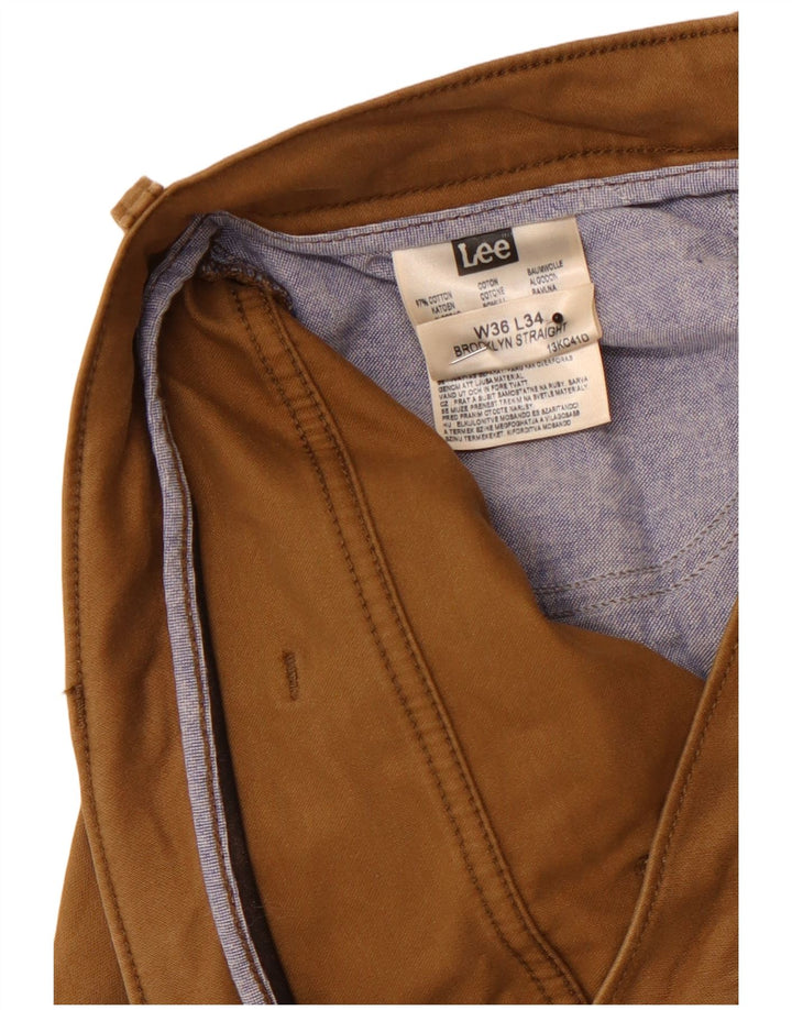 LEE Pantalon décontracté droit Brooklyn pour homme W36 L30 Marron Coton