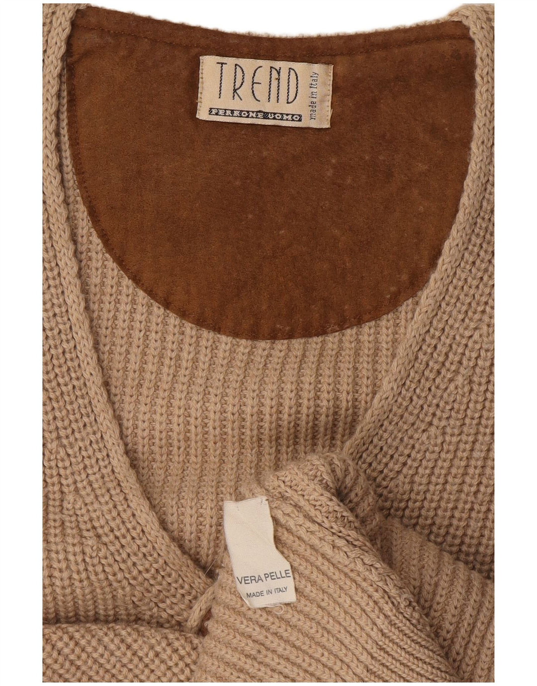 Ferrone Cardigan sans manches pour homme en laine beige
