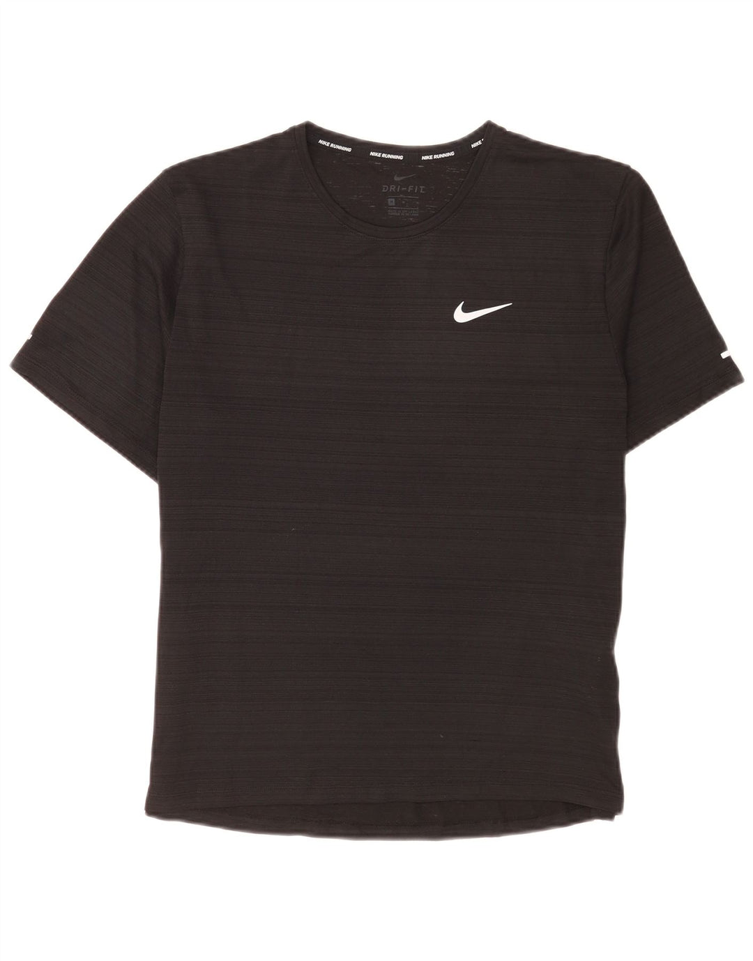 Nike T-shirt Dri Fit pour homme en polyester à fines rayures noires moyennes