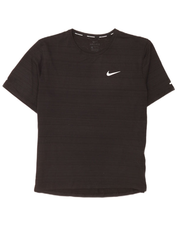 Nike T-shirt Dri Fit pour homme en polyester à fines rayures noires moyennes