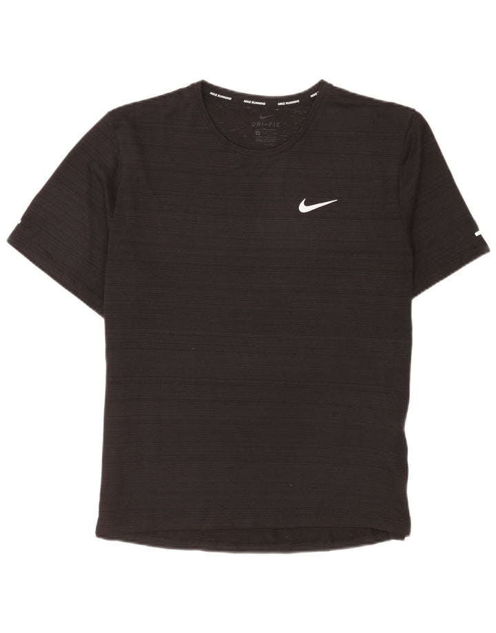 Nike T-shirt Dri Fit pour homme en polyester à fines rayures noires moyennes