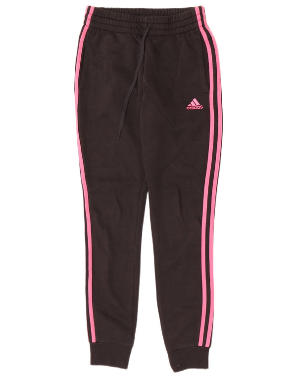 Adidas Pantalon de survêtement pour femme Joggers UK 4/6 XS Noir Coton