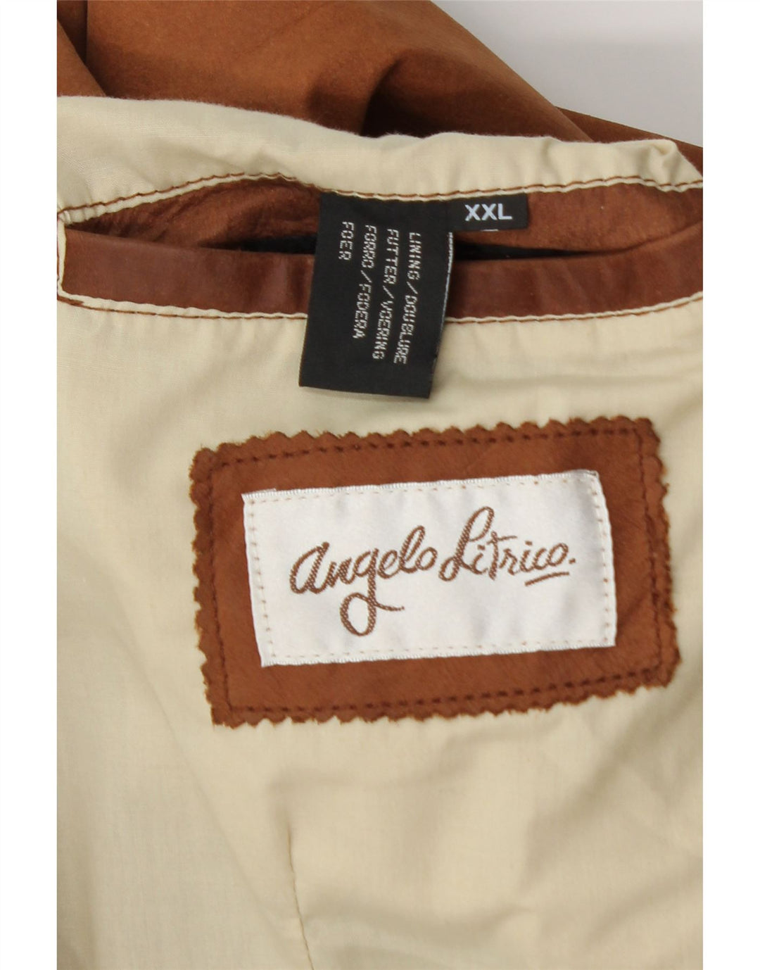 ANGELO LITRICO Gilet en cuir pour homme 2XL Cuir marron