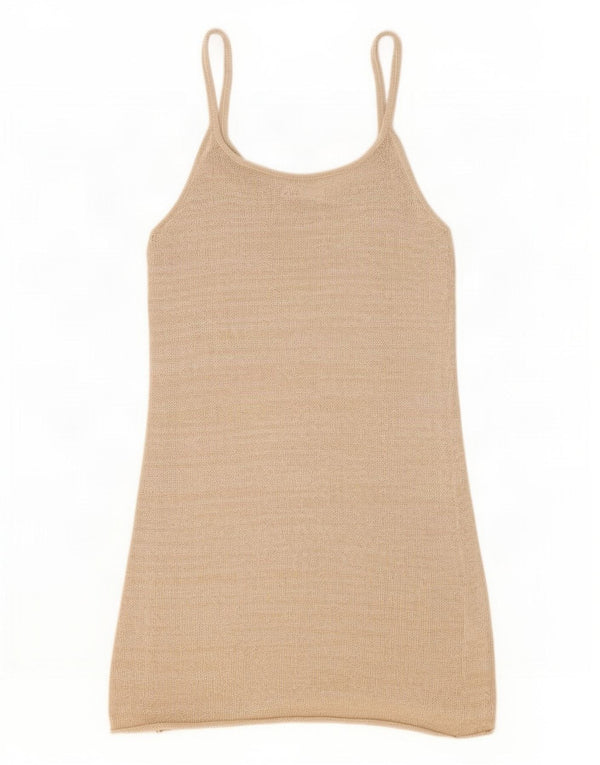 Zara Robe Slip Femme UK 10 Petit Nylon Beige