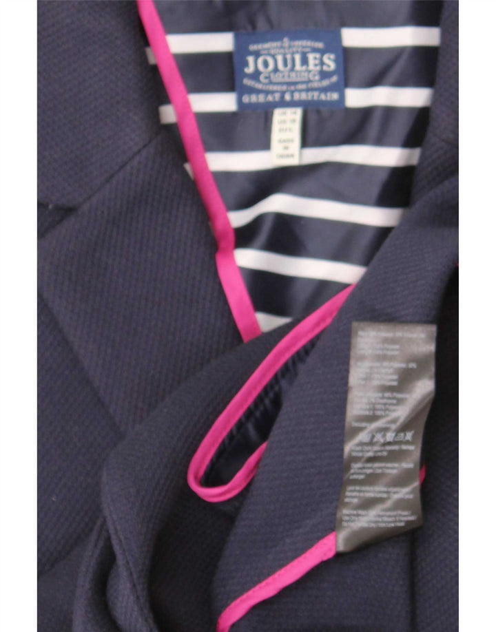 Joules Veste Blazer 1 Bouton Femme UK 14 Bleu Marine Moyen Polyester